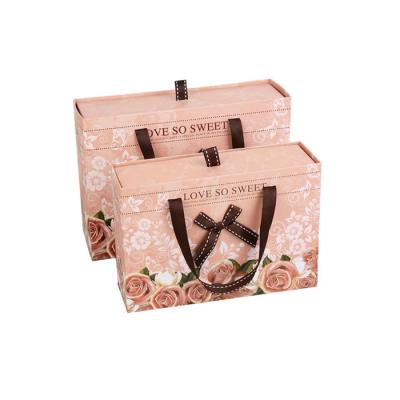 China Biodegradable Gift Boxes with Ribbon, Big Tall Ribbon Boxes, Kraft Paper Jewelry Drawer Box Jewelry Packaging Box and Pouch for sale