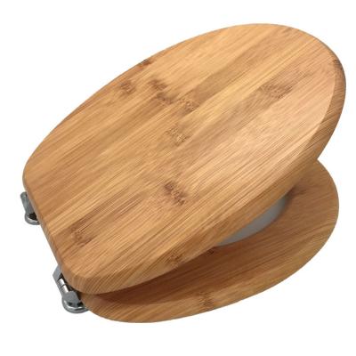 China Slow-end Toilet Seats Nature Bamboo Material Soft Narrow Metal Toilet Seat for sale