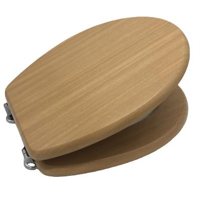 China Slow-end Toilet Seats European Style MDF Toilet Seat With Stainless Steel Hinges for sale