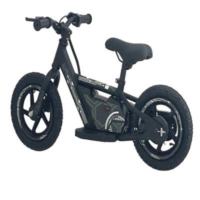 China Hot sale unisex kids bike kids no pedal bicycle12inch fat wheel electric kids balance motor bike PDE12 for sale