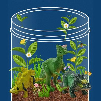 China New Ignition 2022 Mini Flashing Greenhouse Kit Glow Plant Toy For Kids With 3 Dinosaur DIY Toys Dinosaur Garden Science Education Steamer Toy for sale