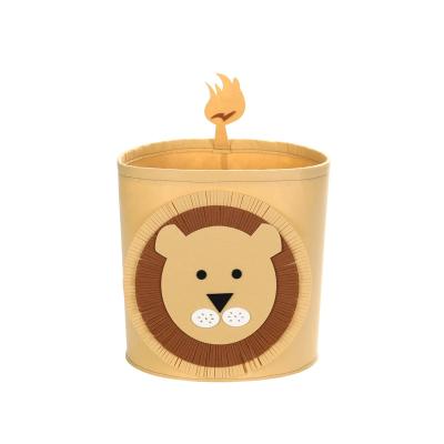 China Lion Felt Storage Bag Household Clothing Basket Creative Foldable Storage Bag Polyester 2 Size Optional Folding for sale