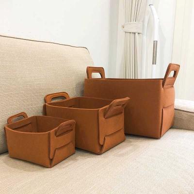 China Built-in Collapsible Folding Felt Storage Environmental Friendly Basket For Household Felt Storage Miscellaneous Finished Basket for sale