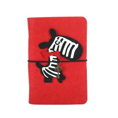 China Wholesale Mini Sheet This Zebra Cartoon Pattern Felt Notebook Felt Diary Polyester Material Manual Can Be Customized for sale