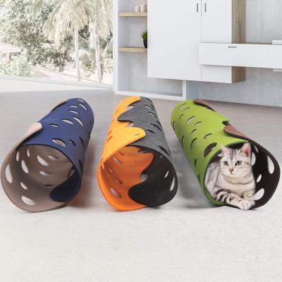 China Creative Breathable DIY Polyester Pet House Felt Cat House Environmental Friendly Tunnel Cozy House Can Be According Customized for sale