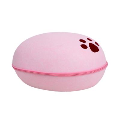 China Wholesale Built-in Breathable Felt Pet House DIY Cat House Polyester Material Environmental Protection Eggshell Cat House Felt for sale