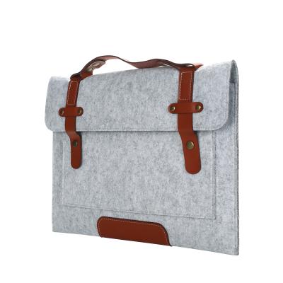 China Polyester Custom Felt Bag 14 , 16 Inch Computer Coating Bag Polyester Portable Leather Laptop Bag Environment Friendly for sale