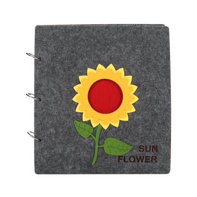 China Creative Polyresin Sunflower Polyester DIY Album 10 12 Inches Black And White Handmade Laminated Inner Page 8 Album Optional for sale