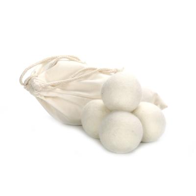 China Smell Removing / Organic USA Private Label Dehumidification 6cm Laundry Washing Ball 100% Wool Wool Drying Ball Cotton Bag for sale