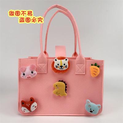 China Normcore/Minimalist Custom Cute Cartoon Felt Bag Tote Bag Environmental Optional Shopping Bag Colors Baby Tote Bag for sale