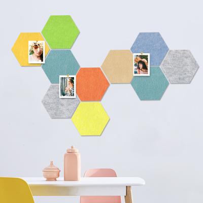 China Modern Regular Hexagon Felt Wall Decor Stickers Sound Absorption and Noise Reduction Wall Stickers Background Wall for sale