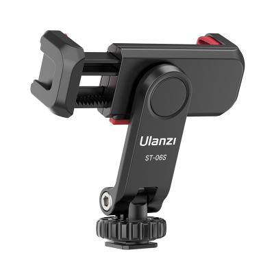 China Ulanzi ST-06S Adjustable Multi Functional Phone Holder with Hot Shoe Adapter Phone Clip Expandable Tripod Mount for sale