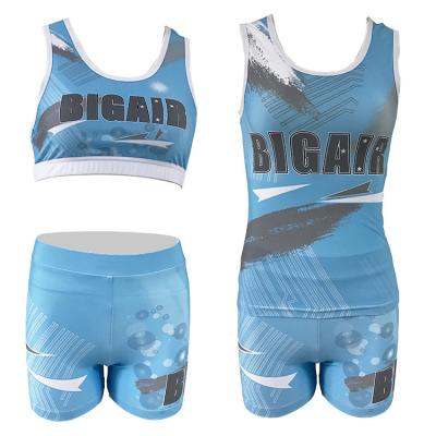 China Factory Wholesale Cheerleading Cheerleading Breathable Cheerleading Shorts Practice Bra XS Training Suit Heat Transfer Training Suit for sale