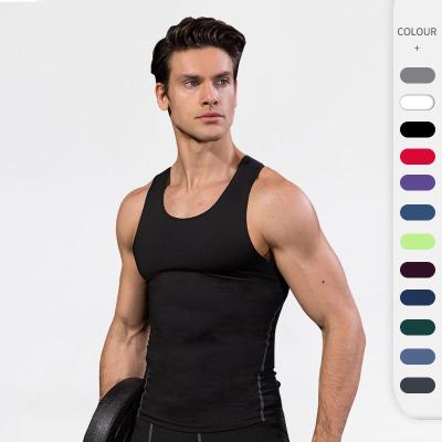 China Spandex/Polyester Sports PRO Mens Training Tank Top Basketball Fitness Running Amazon Tank Top Quick Dry Clothes for sale