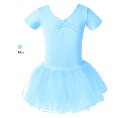 China High Elasticity/High Texture/Skin-friendly Dance Dress Tutu Dress For Girls Kids Tulle Gymnastics Practice Leotard Ballet Short Sleeve Training Performance Clothes for sale