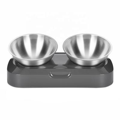 China 2021 Bestseller Logo Wholesale Cheap Price Stainless Steel Pet Bowl Viable Double Feeder Customized for sale