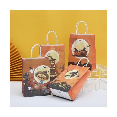 China Recycled Gift And Treat Materials Halloween Wrapped Bags Tatuo Customized Logo Shopping Paper Bag Packaging With Handle for sale