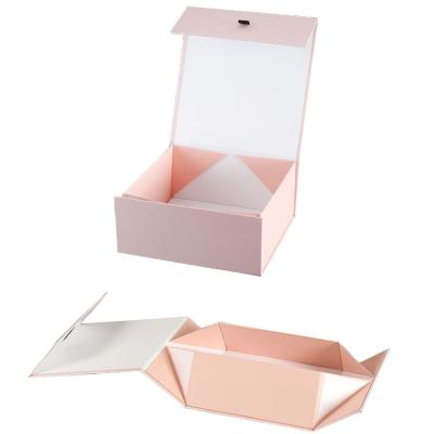 China Recycled Materials Rectangle Folded Cardboard Packing Box Foldable Clothing Packing Gift Storage Boxes With Magnetic Closure for sale