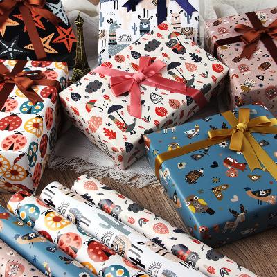 China Wholesale Biodegradable In Stock Wrapping Paper Valentine Day Gift Box Coated Kids Gift Wrapping Paper for sale