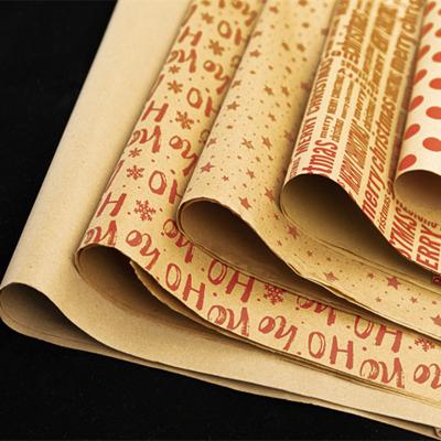 China Biodegradable In Stock Retro Christmas Wrapping Paper Valentine's Day Birthday Gift Diy Package Wrapping Paper Wholesale for sale