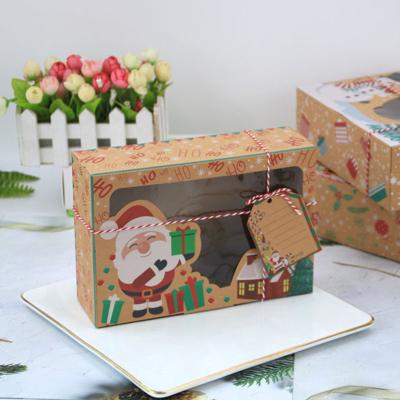 China 3 Styles Christmas New Aseptic Folding Christmas Tree Snowflake Window PVC Box Cookie Gift Cookie Packaging Paper Box for sale