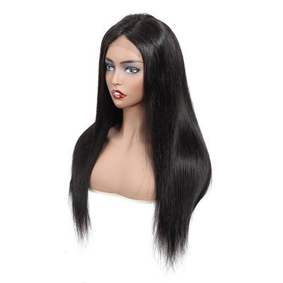 China Straight 8 - 28 Inches Black Color Straight Lace Front Wig Natural Straight Virgin Human Hair for sale