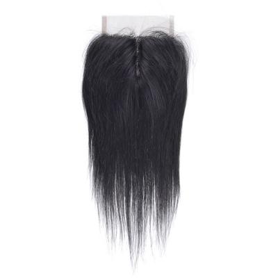 China Wholesale 4x4 T Piece Straight Brazilian Hair Extensions With Closure for sale