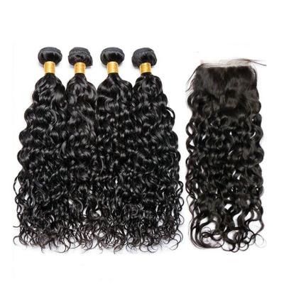 China Remy Virgin Human Hair Barely Shedding Thick Smooth Soft 24 Inch Weave Water Wave Hair Extension Weft Bundles for sale