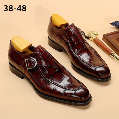 China Waterproof Drop Shipping Elegant Shoes Luxury Genuine Leather Men's Office Dress Shoes Men's Stylish Shoes for sale