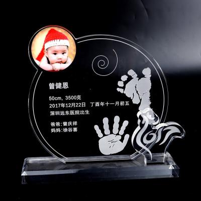 China China China Engraved Clear Acrylic Trophy Souvenirs For Newborn Baby for sale