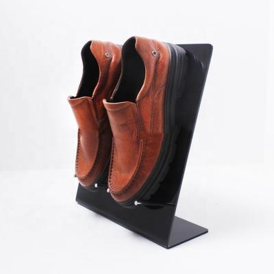 China Eco - Friendly Material Custom L - Shape Black Acrylic Display Stand For Shoes for sale