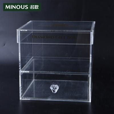 China Eco-friendly Material Factory Custom Clear Acrylic Storage Box With Drawer for sale