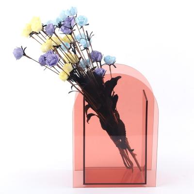 China Eco-friendly Material Custom High End Square Colored Flower Acrylic Box For Shop for sale