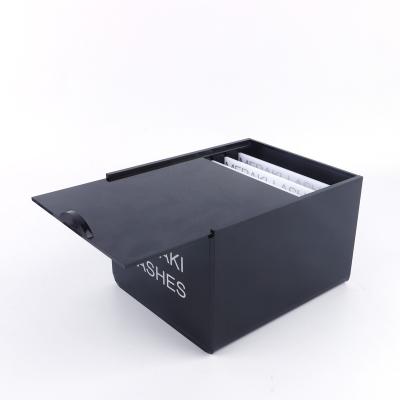 China Eco-friendly Material Wholesale Black Acrylic Eyelash Extension Storage Container Storage Box With Lid for sale