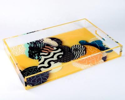 China Homemade Chinese Wholesale Custom Exquisite Acrylic Serving Tray for sale