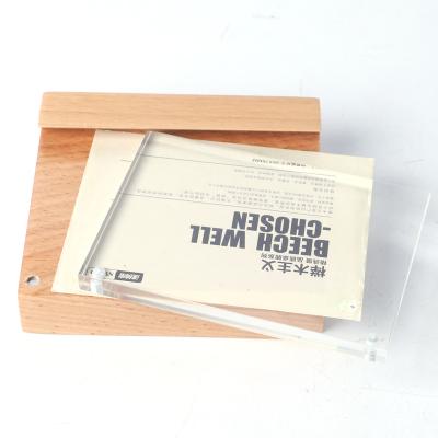 China New Eco-friendly Style Material High Quality Square Acrylic Photo Frame With Wood for sale