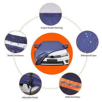 China Universal Waterproof Snowproof PEVA Windproof Sunscreen Cover Business Car Protection All Weather Scratch Resistant With Cotton for sale