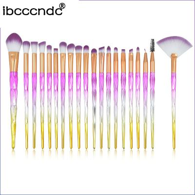 China Angular Blush 20Pcs Private Label Professional Nylon Hair Make Up Brush Kit Brush Set Soft Bag Pen Kit Cosmetic Gradient Mermaid Makeup for sale