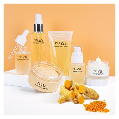 China Anti-Acne Moisturizing Revitalizing Whitening Private Label Turmeric Organic Skin Care Set Anti-Acne Whitening Face Care Skin Care Turmeric Set for sale