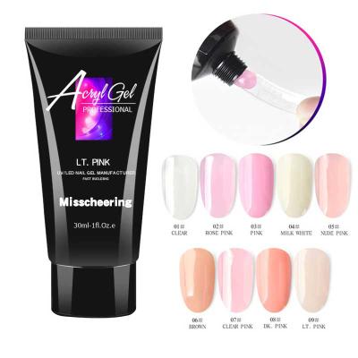 China Quick Poly Nail Gel 30ml Poly Nail Builder Gel For Acrylic UV Gel Polish DIY Manicure Designs Extension Finger Length Builder for sale