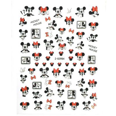 China Mickey Mouse Cute Cartoon Nail Decals Animal Face Sticker Finger Nail Decal Lovely Nails for Girl and Women for sale