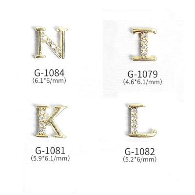 China Nail Art Designs Wholesale Alphabet Nail Charm English Nail Art Decoration Nail Letter Charms for sale