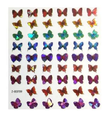 China Nail Art Stickers Self Adhesive Nail Art Decoration Factory High Quality 3D Laser Butterfly Stickers for Nail Art Decorations for sale