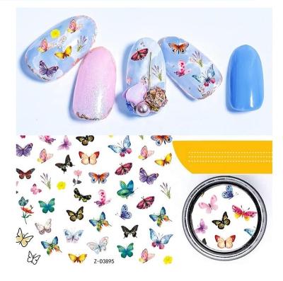 China Luxury Nail Art Decoration Laser Art Stickers Nail Decals New Gold Nail Art Decoration Factory Direct Wholesale Butterfly Glitter Nail for sale