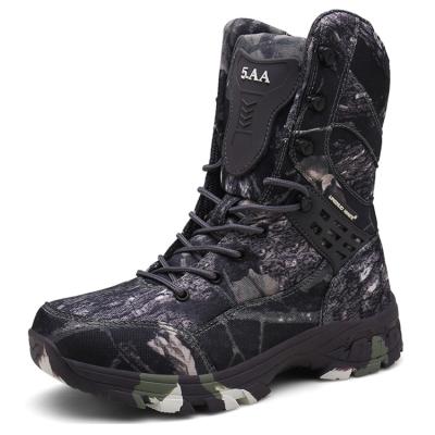 China Silp-Resistance Combat Rubber Outdoor Large Size Shoes Camouflage Army Man Tactical Boots For Hunting Camping for sale