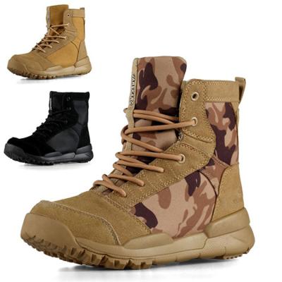 China Silp-resistance rubber army men's ultralight combat boots waterproof desert boots military boots for hiking for sale