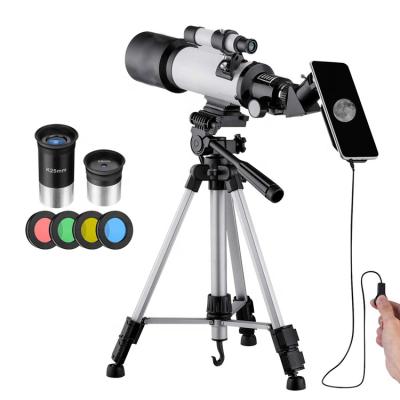 China 70mm Night Vision Travel Refractor Telescope for Astronomy with Adjustable Tripod, Waterproof Telescope for Kid for sale