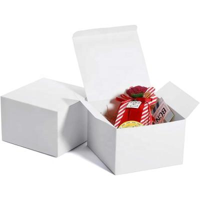 China Recyclable Custom Logo Box White 6x6x4 Gift Box for Godmother Proposal Birthday Christmas, Wedding for sale