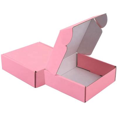 China Recyclable Pink Color Packing Crate Goods Box Ads Corrugated Cardboard Box For Small Thing for sale