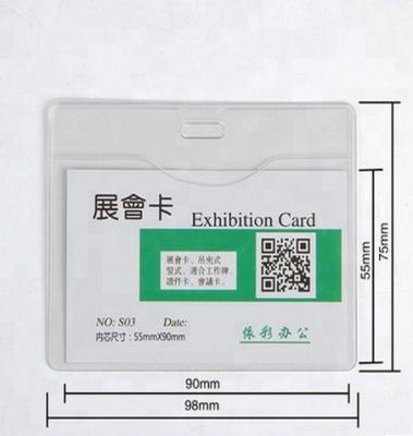 China Soft Clear PVC Vertical And Horizontal ID Pocket Transparent Badge Holder for sale